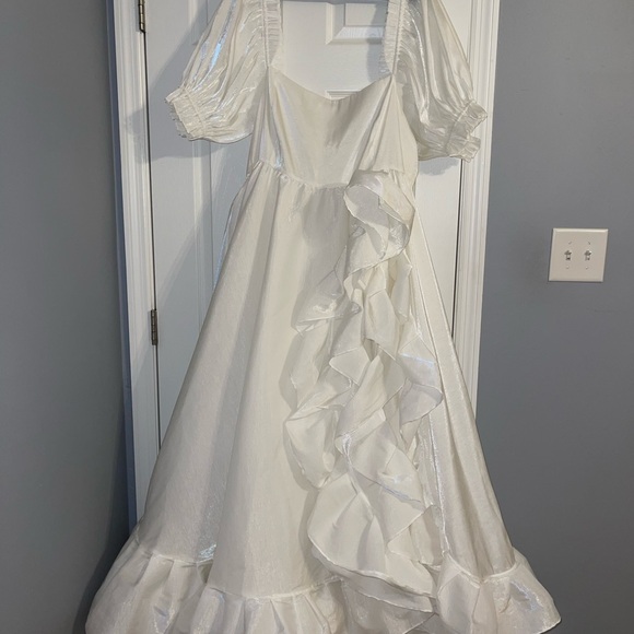 Selkie The Ivory Recycled Ruffle Gown - Picture 1 of 3